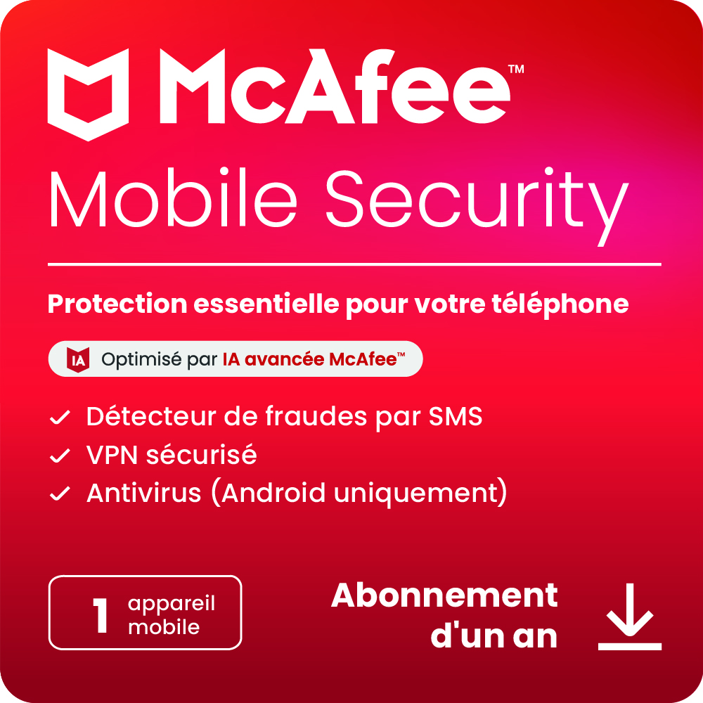 MCAFEE MOBILE SECURITY 1 APPAREIL